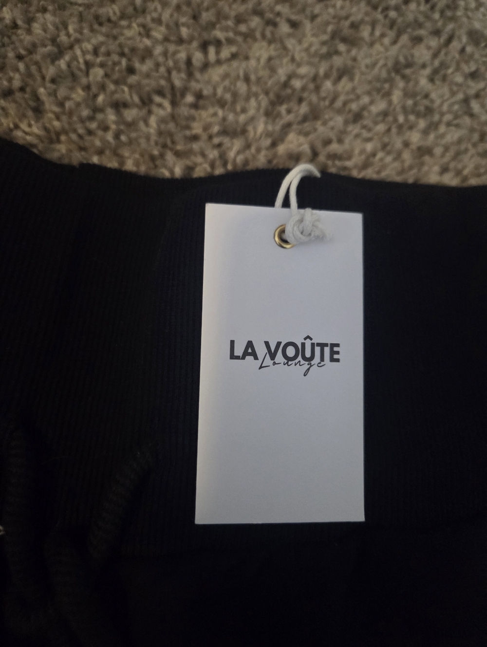 La Voute Black Jogger Sweatpants With Compression Waist - Picture 2 of 3